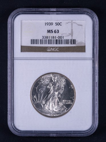 1939 Walking Liberty Half Dollar Dollar 50c NGC MS63 WB001