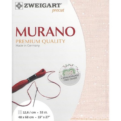 Zweigart Zählstoff MURANO 32 ct. Splash rosa-weiß 48x68 cm