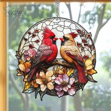 Cardinal Acrylic Window Hanging, Bird Suncatcher, Gift for Her Decor