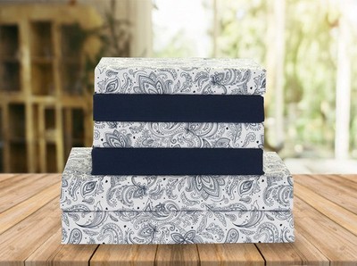 Elegant Comfort Luxury Soft Bed Sheets Paisley Queen, Navy Blue