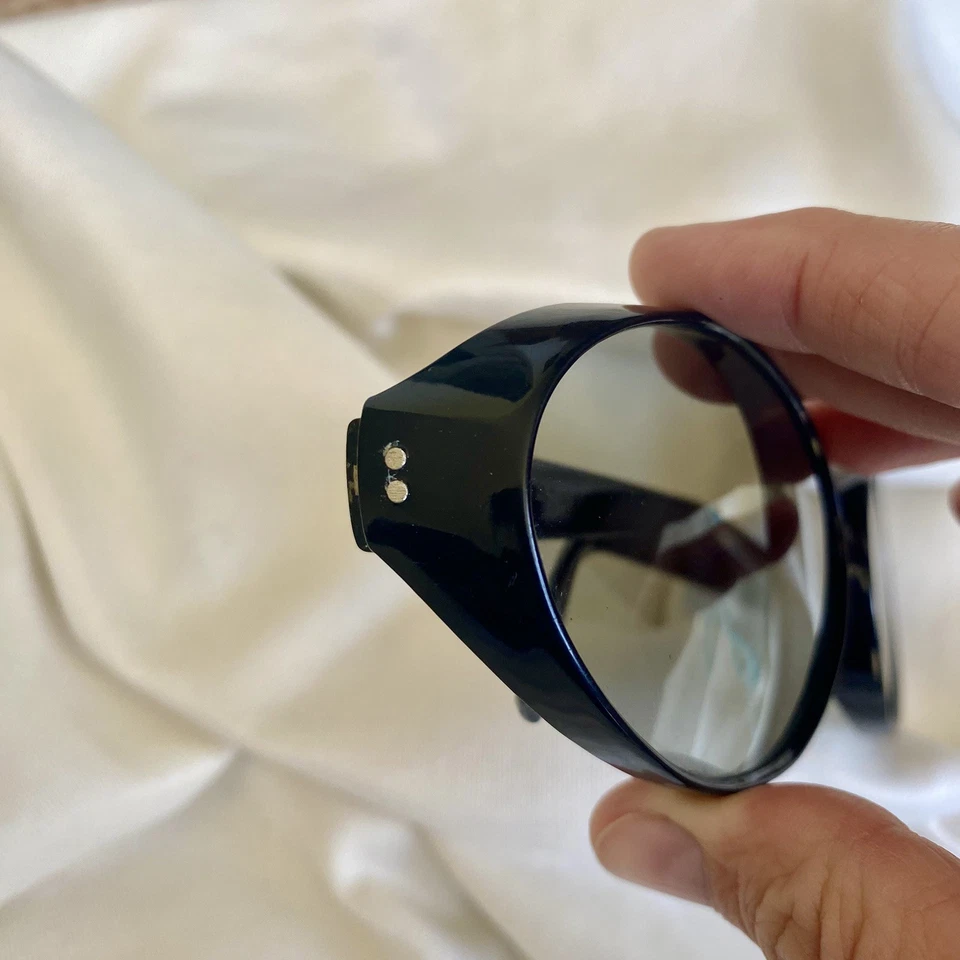 Gafas de sol MCM Vintage años 60 Mod anchas ovaladas negras cuadradas Italia - UNISEX Foto 4 de 4