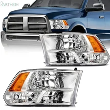 For 2009-2010 Dodge Ram 1500-5500 Headlights Assembly Pair Replacement Headlamp
