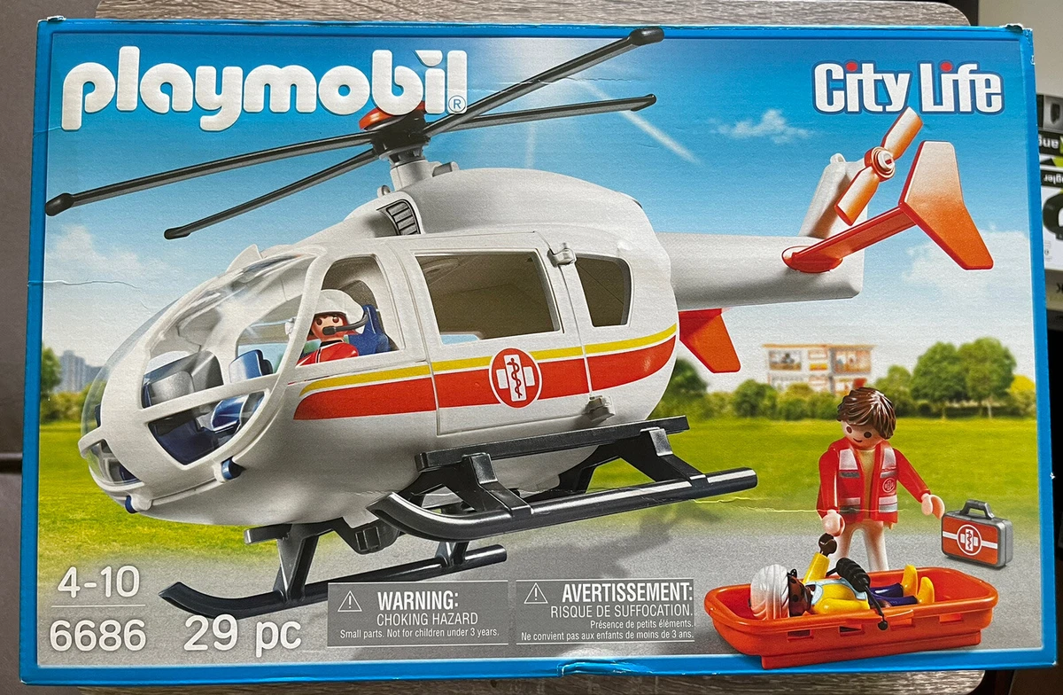 Playmobil – hélicoptère de sauvetage, 6686, jouets originaux pour