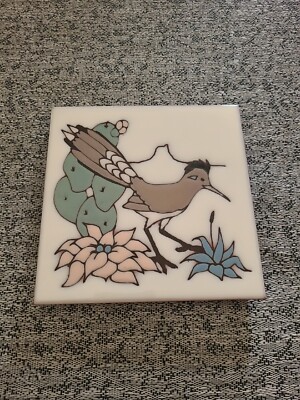 Vintage Mastercraft Ceramic Art Tile Trivet 6''