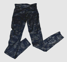 Spanx Camo Leggings Women's sz S Black Gym Workout Faux Leather