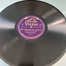 1914 - GEORGE MAC FARLANE 78 rpm VICTOR 60121 NIGHT-TIME IN BURGANDY popular E+