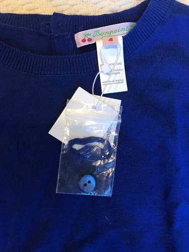 Bonpoint Girls Cobalt Knit Short Sleeve Sweater Size 4 New - Picture 2 of 4
