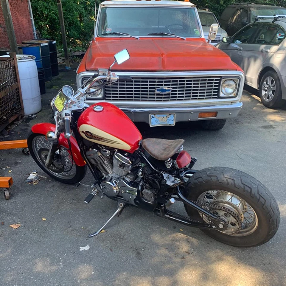 For Yamaha V-Star 250 650 950 1100 1300 Bobber Spring Solo Seat With Base Saddle - Image 2 of 4