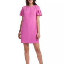 Trina Turk Women's TD181003 Size 4 Pink Jacinta Shift Dress Short Sleeve EUC