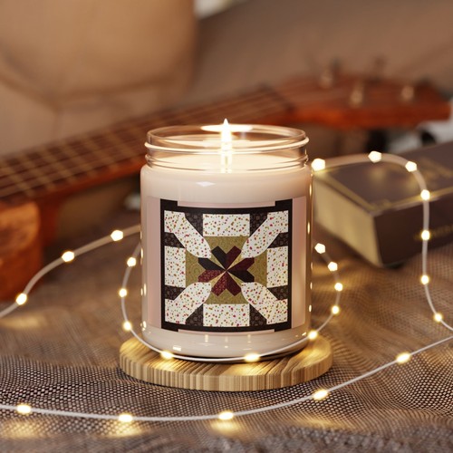 Quilt Block Scented Candle, 9oz - Hand-Poured Soy Candle, Home Fragrance Decor, - Picture 32 of 41