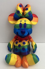 Disney Parks Rainbow Pride Minnie Mouse 18" Plush Doll Limited Edition Polka Dot