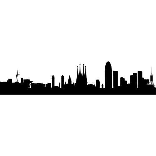 Barcelona City Skyline Spain Wall Sticker WS-19534 - Picture 3 of 10