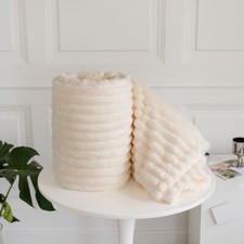 Chunky Cord Throws Ribbed Blankets Warm Cozy Fleece Sofa Bed Travel Throw Overs