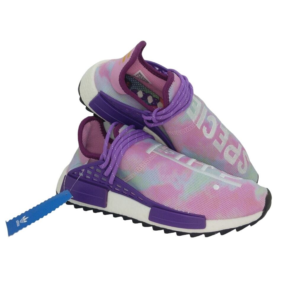 purple human race shoes