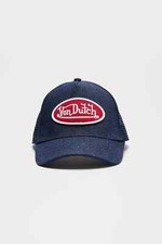 Von Dutch Denim Trucker Snapback Hat Cap Blue