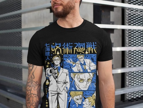 Nanami Kento T-Shirt Jujutsu Kaisen JJK Gojo Satoru Horror Anime Shirt All Size - Picture 2 of 7