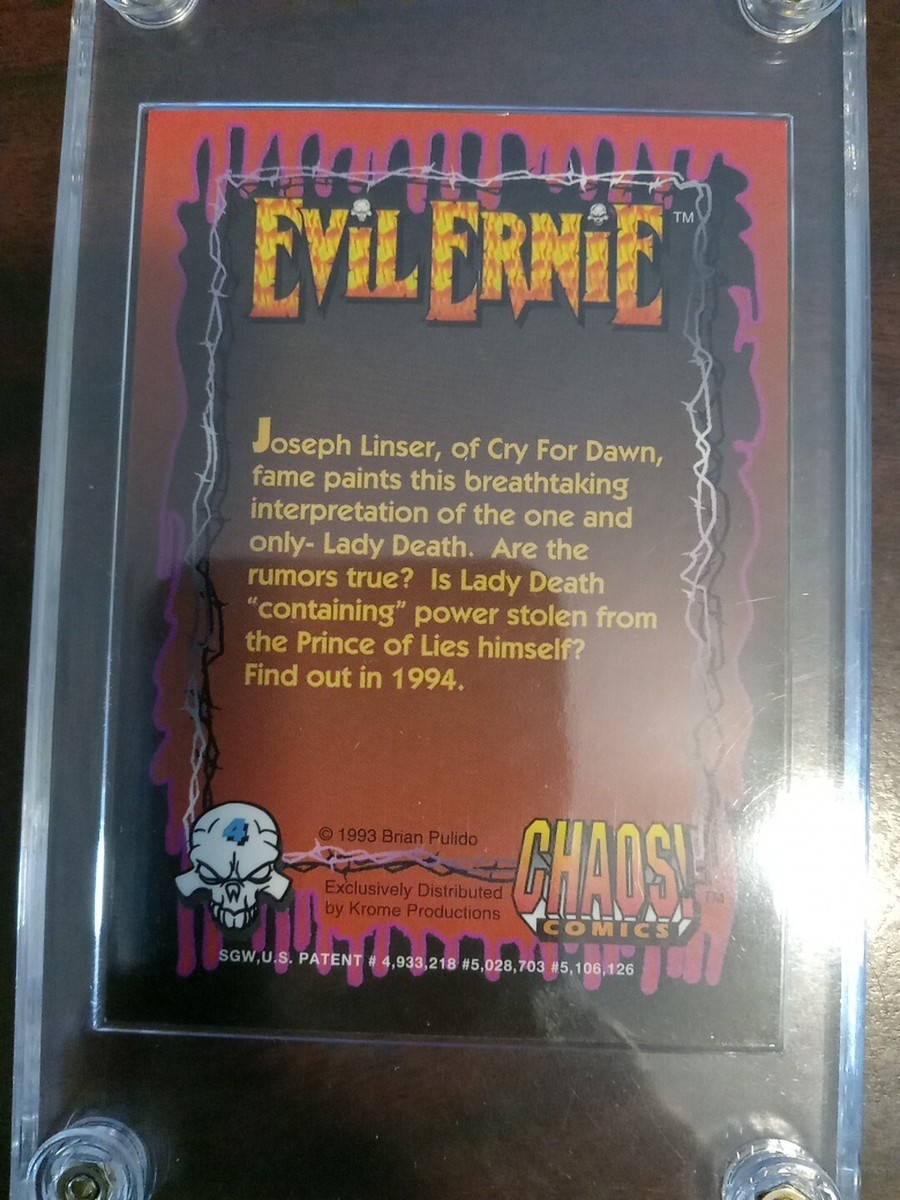 Lady Death Evil Ernie 1993 Chaos Comics Chromium Promo Card #4 by