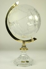 Crystal Lead Glass Earth Globe Hand Blown Made Germany Vintage 1960's Beyer