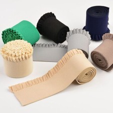 Increspatura Maglia di Cotone Tessuto a Costine Elasticizzato Bordo Bordura per