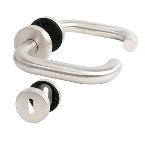 Door Push Door Handle Stainless Steel Matte Rosette Setting Model Real - Picture 6 of 10