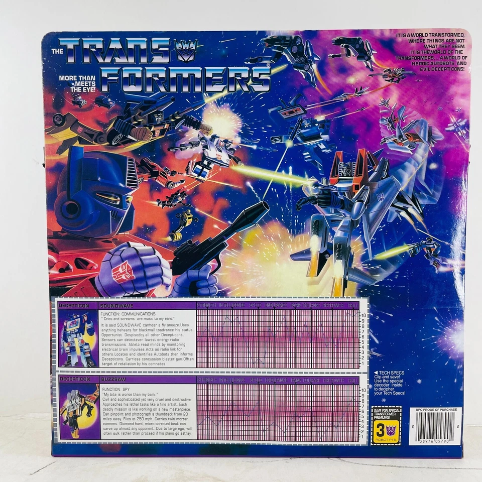 Transformers G1 Decepticon Communicator Soundwave Condor Cassette Buzzsaw Figure - Image 2 of 4