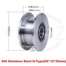 Stainless Steel Pulley Wheel With Bearing U H V Groove Roller Wheel Idler Pulley