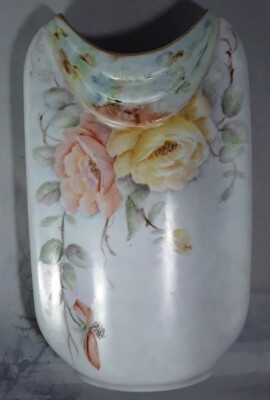 VINTAGE STUDIO KERAMIK VASE HANDBEMALT BARBARA BRUNT BLUMEN DESIGN SIGNIERT 