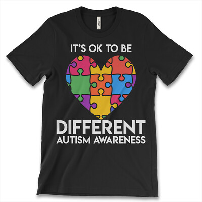 Its Ok To BE Different Autism Awareness New Men's Shirt Colorful Heart Tank Tees