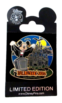 WDW HALLOWEEN 2006 PIN - VAMPIRE MICKEY BEHIND THE TOMBSTONE - LE