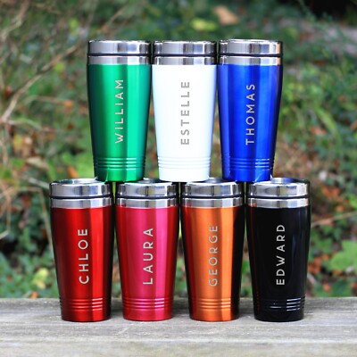 Personalisierter Thermogetränkekolben, wiederverwendbar 450 ml mit zweiseitiger Lazer Gravur
