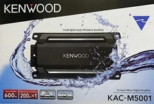 NEW KENWOOD KAC-M5001 Compact 1-Channel Car Audio/Motorsports Amplifier 200W x 1
