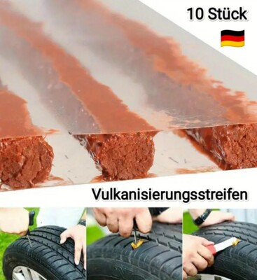 10x Vulkanisierungsstreifen Reifen Reparatur Set Flickzeug Fix Reifen Reparatur 