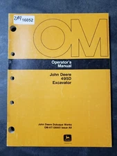 John Deere 495D Excavator Factory Operators Maintenance Manual OMTAT126003