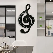 Creative Mical Note Wall Clock Innovative Musical Note Silent Quartz Clock Gift
