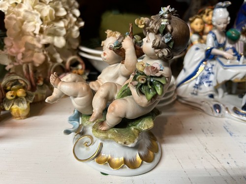 Vintage Italian Ceramic Ciche Two Cherubs - Picture 2 of 8