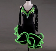 Dance Salsa Latin Dance Dress Appliques Crystals / Rhinestones Women s Performan