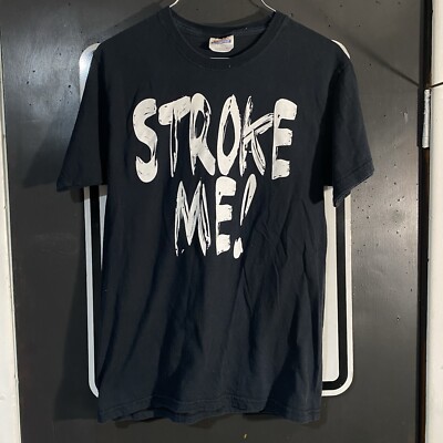 Vintage Y2k Stroke Me Down Stroke Black T-shirt Size Small