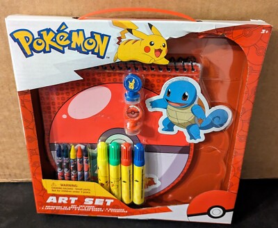 Innovative Designs Pokemon Kids Coloring Art and Sticker Set with Pencil Case