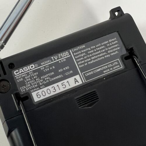Casio TV-7500 LCD Color Television 3,3" PAL CCIR Portable TV - Bild 4 von 10