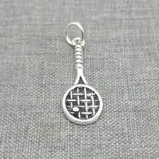 4pcs of 925 Sterling Silver Oxidized Tennis Racket Charms for Bracelet Necklace