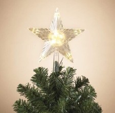 "Topper de árbol de estrella de Navidad con luces LED incorporadas iluminadas con temporizador 9,25"""