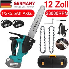 12 Zoll Akku Kettensäge 1/2X 5.5Ah Akku Moto...