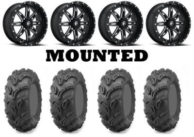 Kit 4 Maxxis Zilla Tires 27x10-14/27x12-14 on Fuel Lethal Matte Black D567 POL