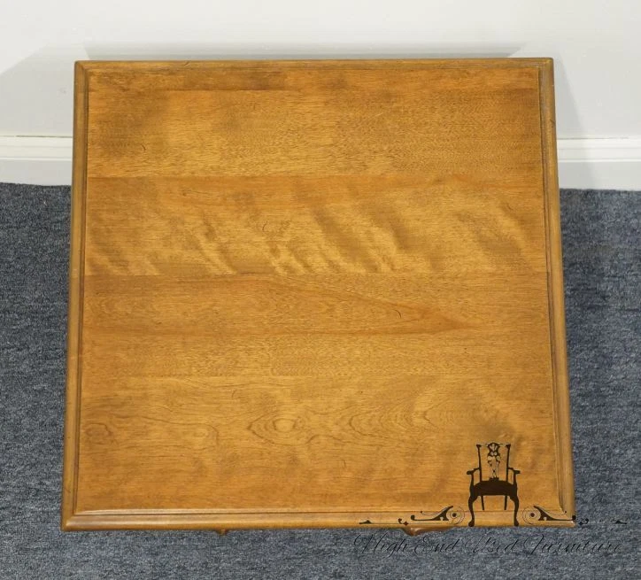 ETHAN ALLEN Classic Manor Solid Maple Italian 20" Square Accent Bunching End ... - Image 4 of 4