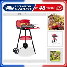 Barbecue charbon de bois Relaxdays à roulettes Ø 42 cm réglable