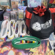 LOT OF 5 Pro Force Karate Belts Martial Arts Double Wrapped Reinforced & BAG