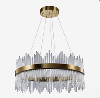 Ceiling Luxury Modern Crystal LED Chandelier Gold Light Fittings Pendant Light