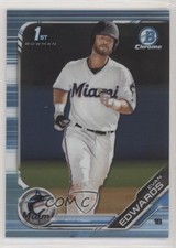 2019 Bowman Draft Chrome Sky Blue Refractor Evan Edwards #BDC-168 02u0