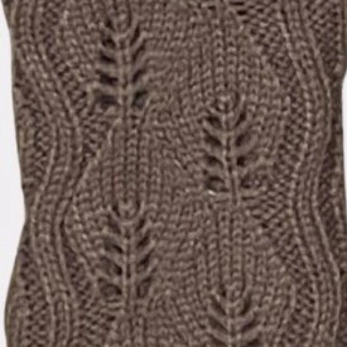 Fingerless Arm-warmer Gloves in Brown and Cream Knit / Lace - Image 4 of 4