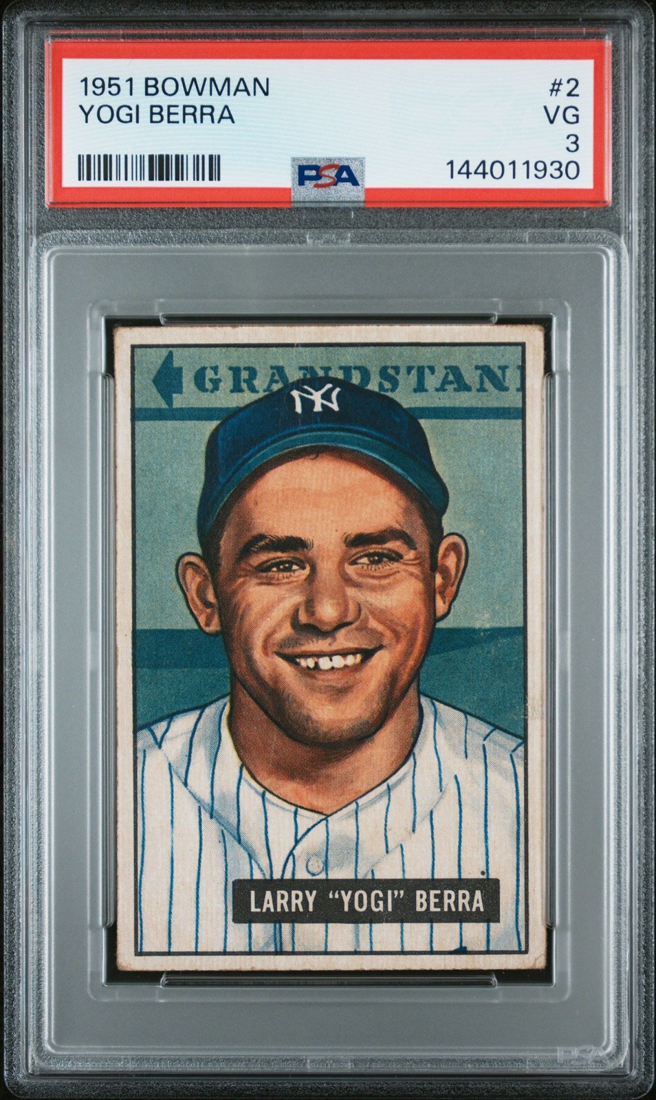 Yogi Berra 1951 Bowman PSA 3 #2 New York Yankees
